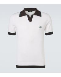 Dolce & Gabbana - Dg Wool And Silk Polo Shirt - Lyst