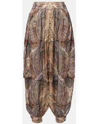 Zimmermann - Hypnotic Paisley Silk Tapered Pants - Lyst