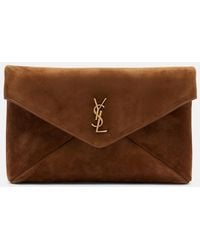 Saint Laurent - Cassandre Suede Pouch - Lyst