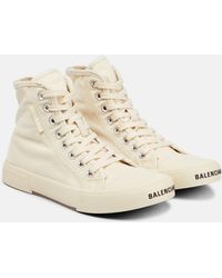 Balenciaga - Paris Distressed High-top Sneakers - Lyst