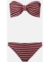 Hunza G - Jean Striped Bandeau Bikini - Lyst