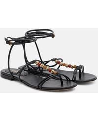 Isabel Marant - Yctoria Beaded Leather Sandals - Lyst