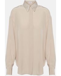 Brunello Cucinelli - Embellished Silk Shirt - Lyst