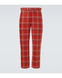 Bode - Gable Plaid Wool Flannel Straight Pants - Lyst
