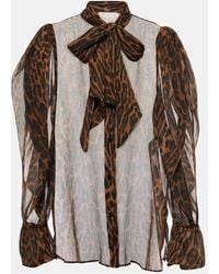 Nina Ricci - Camicia in seta con stampa leopardata - Lyst