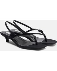 TOTEME - Floral-Applique Suede Slingback Sandals - Lyst