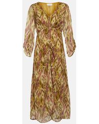 Velvet - Cailey Printed Georgette Midi Dress - Lyst