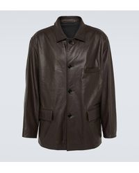 Lemaire - Oversized Leather Jacket - Lyst