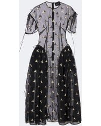 Simone Rocha - Embroidered Tulle Midi Dress - Lyst
