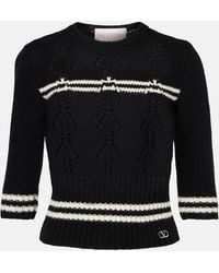 Valentino - Striped Wool Sweater - Lyst