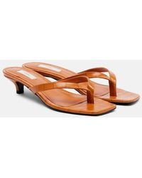 TOTEME - Croc-Effect Leather Thong Sandals - Lyst
