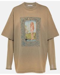 Acne Studios - T-shirt in jersey di cotone con stampa - Lyst