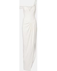 Alex Perry - Bridal Draped Off-Shoulder Crepe Corset Gown - Lyst