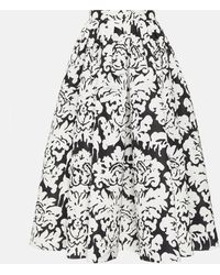 Alexander McQueen - Pleated Printed Midi Skirt - Lyst