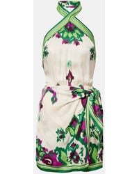 Poupette - Aya Printed Halterneck Minidress - Lyst