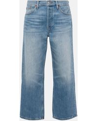 RE/DONE - Loose Mid-rise Cropped Straight Jeans - Lyst