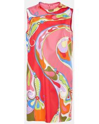 PUCCI - Orchidee Silk Twill Minidress - Lyst