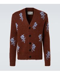 Jil Sander - Cardigan Intarsia En Alpaga Et Laine Melanges - Lyst