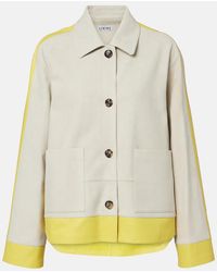 Loewe - Veste En Daim A Finitions En Cuir - Lyst
