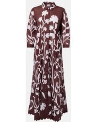 Juliet Dunn - Bedrucktes Midikleid Aus Baumwolle - Lyst