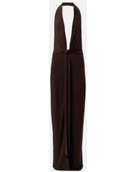 Norma Kamali - Halterneck Jersey Maxi Dress - Lyst