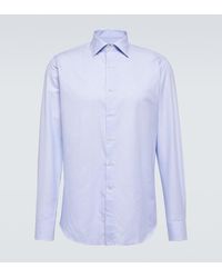 Canali - Striped Cotton Poplin Shirt - Lyst