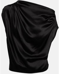The Sei - Draped One-Shoulder Silk Top - Lyst
