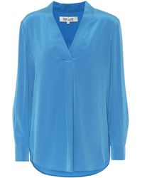 Diane von Furstenberg Top Sanorah aus Seidensatin - Blau