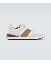 Magnanni - Grafton Leather-Trimmed Sneakers - Lyst