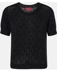 Gucci - Top Gg Aus Wolle Mit Kristallen - Lyst