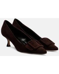 Manolo Blahnik - Maysale 50 Suede Pumps - Lyst