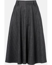 Brunello Cucinelli - Virgin Wool Midi Skirt - Lyst