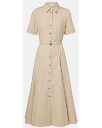 Tory Burch - Belted Cotton-Blend Shirt Dress - Lyst