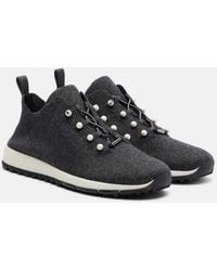 Jimmy Choo - Veles Embellished Cashmere Sneakers - Lyst