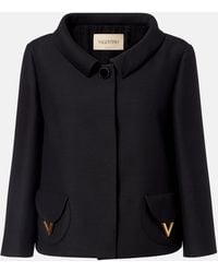 Valentino - Chaqueta De Crepe Couture Con Vgold - Lyst