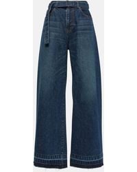 Sacai - Belted High-rise Wide-leg Jeans - Lyst