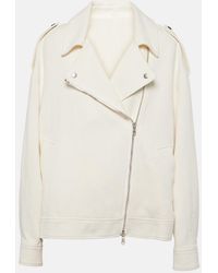Brunello Cucinelli - Cotton And Linen Biker Jacket - Lyst