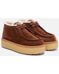 Prada - Bottines A Plateforme En Daim - Lyst