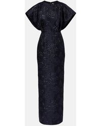 Carolina Herrera - Fan Floral Jacquard Gown - Lyst