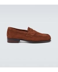 George Cleverley - Cannes Suede Penny Loafers - Lyst