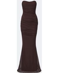 retroféte - Isadore Draped Strapless Mesh Dress - Lyst