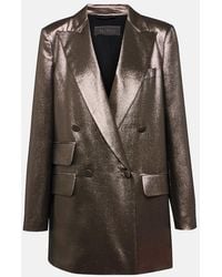 Max Mara - Edro Silk-Blend Lame Blazer - Lyst