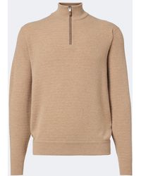 Canali - Knitted Wool And Cashmere Zip-Up Sweater - Lyst