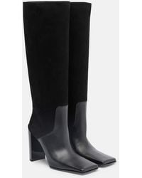 Alaïa - 90 Leather And Suede Knee-High Boots - Lyst