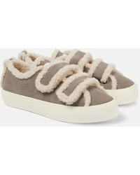 Inuikii - Shearling-Trimmed Suede Sneakers - Lyst