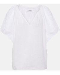 Velvet - Tish Embroidered Cotton Top - Lyst