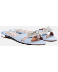Aquazzura - Very Bow Tie Embellished Flats - Lyst