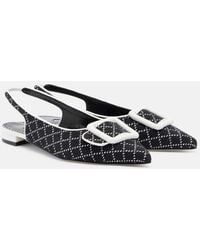 Manolo Blahnik - Maylura Raffia-Effect Slingback Flats - Lyst