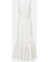 Self-Portrait - Linen Lace Dress - Lyst