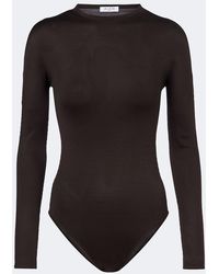 Alaïa - Silk-Blend Jersey Bodysuit - Lyst